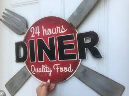 24 Hour Diner Quality Food Metal Sign Wall Decor | eBay
