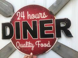 24 Hour Diner Quality Food Metal Sign Wall Decor | eBay