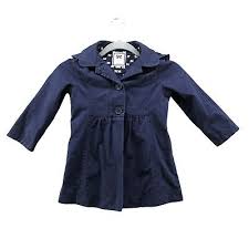 Gymboree Girls Size XS 4T Hooded Trench Coat Navy Blue ...