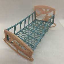 Vintage Plastic Doll House Baby Cradle Bed Furniture Made In USA Mold 1-136-4 | eBay