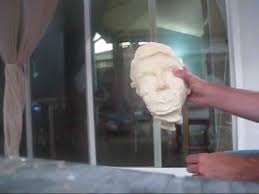 Demolding an expanded foam head from a silicone mold - YouTube
