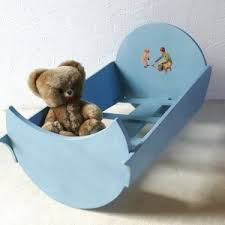 Berceau de poupée Bleu Bois