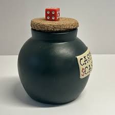 RARE! 4” CERAMIC - CASINO CASH - MONEY JAR WITH CORK, Gambling Stash Trinket | eBay
