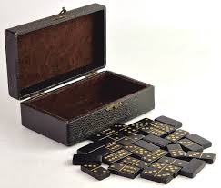 Set, Domino Satz von 28 vintage Miniatur- Dominos im Kasten, Holz, um 1900 R590 | eBay