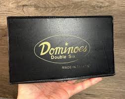 Vintage Double Six Dominoes in Black Vinyl Travel Case | 28 Tiles With Metal Spin Made in Taiwan| Traditional Family Games | Collector Hobby - Etsy