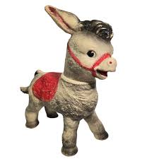 Sun Rubber Donkey Squeak Toy Vintage 1961 Burrow Horse Red ...