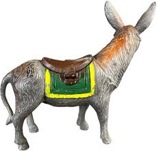 WEST POINT DONKEY W/ SADDLE SPELTER BANK | Bertoia Auctions