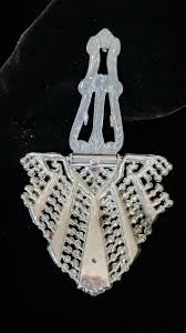 Vintage 30'Art Deco Rodium pl Red and Clear Rhinestones ...