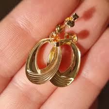 Vintage Dangle Earrings in 18k Gold, Handmade in the 1980's - Etsy