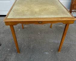 Vintage Mid-century Inlaid Folding Card Table - Etsy