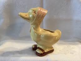 Vintage ~ USA NSC Yellow Girl Duck Planter Art Pottery ...