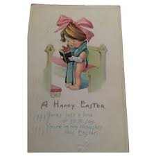 Similar Items to Circa 1917 Sweet Bergman Postcard for Easter