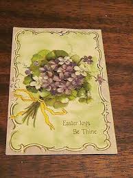 Antique Easter Joys Be Thine Greetings floral Post card Germany 1908 | eBay