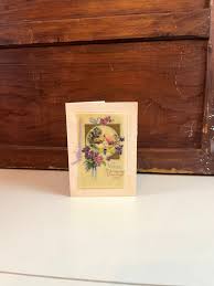 Beautiful Vintage Christmas Card With Violets, Feminine ...
