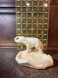 Antique Czech Pottery. Lucky Elephant Ashtray . Red Dime ...