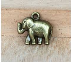 17x19mm Elephant Charms, Antique Brass, Pack of 5 - Golden ...