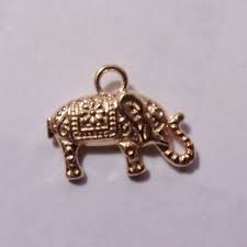 Gold Tone Elephant Charm Pendant Hang Tag | eBay