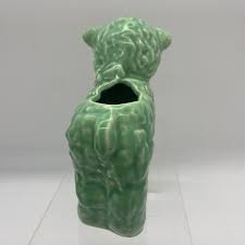 Vntg Fluffy Lamb Sheep Ceramic Planter Green blue Bow vase spring garden decor | eBay