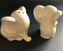 Vintage White Ceramic Elephant Salt and Pepper Shakers￼ | eBay