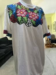 Galapago 90s Abstract Art White Short Sleeve Embroidered T Shirt Vintage Size L | eBay