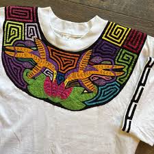 Vintage Royal Caribbean XXL Hand Stitched MOLA Art Panama Shirt~ Tropical Birds | eBay