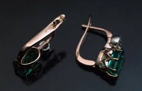 Green Emerald & White Round Diamond Earring , Two Stone Earrings, Bezel Set Antique Vintage Earrings, Drop Dangle Latch Back Earrings, - Etsy