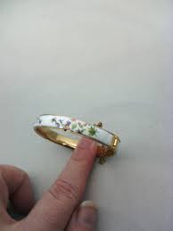 Vintage Enamel and Gold-plated Metal Articulated Bangle Bracelet - Etsy