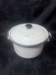 White Enamel Stock Pot With Lid - Etsy