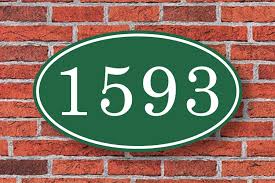 Custom Oval House Number Sign Green Aluminum 12"w X 7"h ...