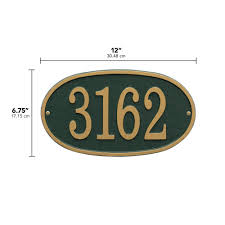 Whitehall 11-in H x 6-in W Green/Gold Aluminum Address ...