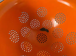Enamel Strainer Bowl Vintage Orange & Black 8.5" Diameter ...