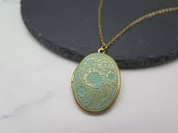 Flowers Vintage Style - Locket Gold-plated Antique Patina ...