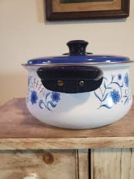 Vintage Blue Onion Enamelware 9.5 Inch Wide 5 Inch Tall ...
