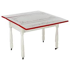 Vintage Stenciled Porcelain Draw Top Dining Table, c1950 at 1stDibs | 1930's porcelain top table, 1930 enamel kitchen table, vintage porcelain top table