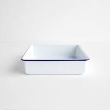 Falcon White Enamelware Square Bake Tray | Unison