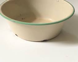 Vintage Enamel Ware Pan, Distressed Enamel Ware, Flower Pot ...