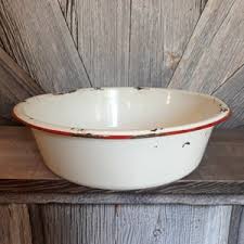 Vintage Enamel Bowl 16.5x4.5 Inch Bowl {enamelware Basin} Pantry Storage Farmhouse Herbs, Succulent, Plants. Vintage Planter Garden Kitchen - Etsy India