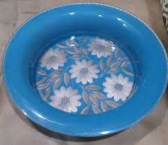 Reverse Etched Floral Blue Daisies Scalloped Edging Pie ...