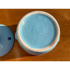 Mid Century 1950s Cronin Pottery Blue Tulip Ceramic Lidded ...