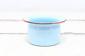 Vintage . Small Federal? Chamber Pot Bed Pan Blue and Red ...