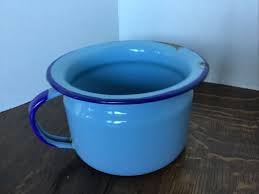 Vtg ENAMELWARE GRANITEWARE LT Country BLUE Ex Small CHILDS ...