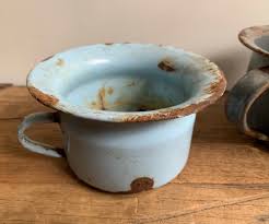 Old Rusty Blue Grey Enamelware Chamber Pot Spitoons - Etsy