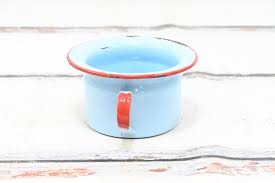 Vintage . Small Federal? Chamber Pot Bed Pan Blue and Red ...