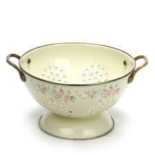 Pfaltzgraff Tea Rose Metal Colander