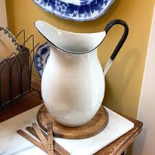 Large Vintage Enamelware Water Pitcher European Farmhouse Style! - Etsy India