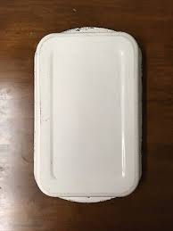 Vintage Enamel Ware Cake or Lasagna Pan 14x9x2 Black Trim ...