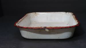 Vintage Enamel Ware Rustic Baking Pan White / Red 10.5" x 8" x 2" | eBay Australia