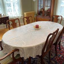 Frédéric Damask Tablecloth, All Oval Tablecloth Sizes