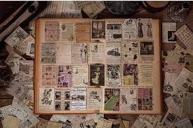 100pcs Vintage Ephemera Card Kit Diary Card Set, Pack ...