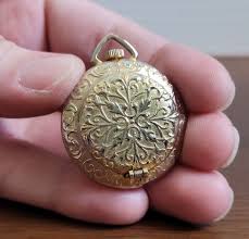 Vintage Lucerne Women Swiss Pocket Watch Gold Tone Silver ...